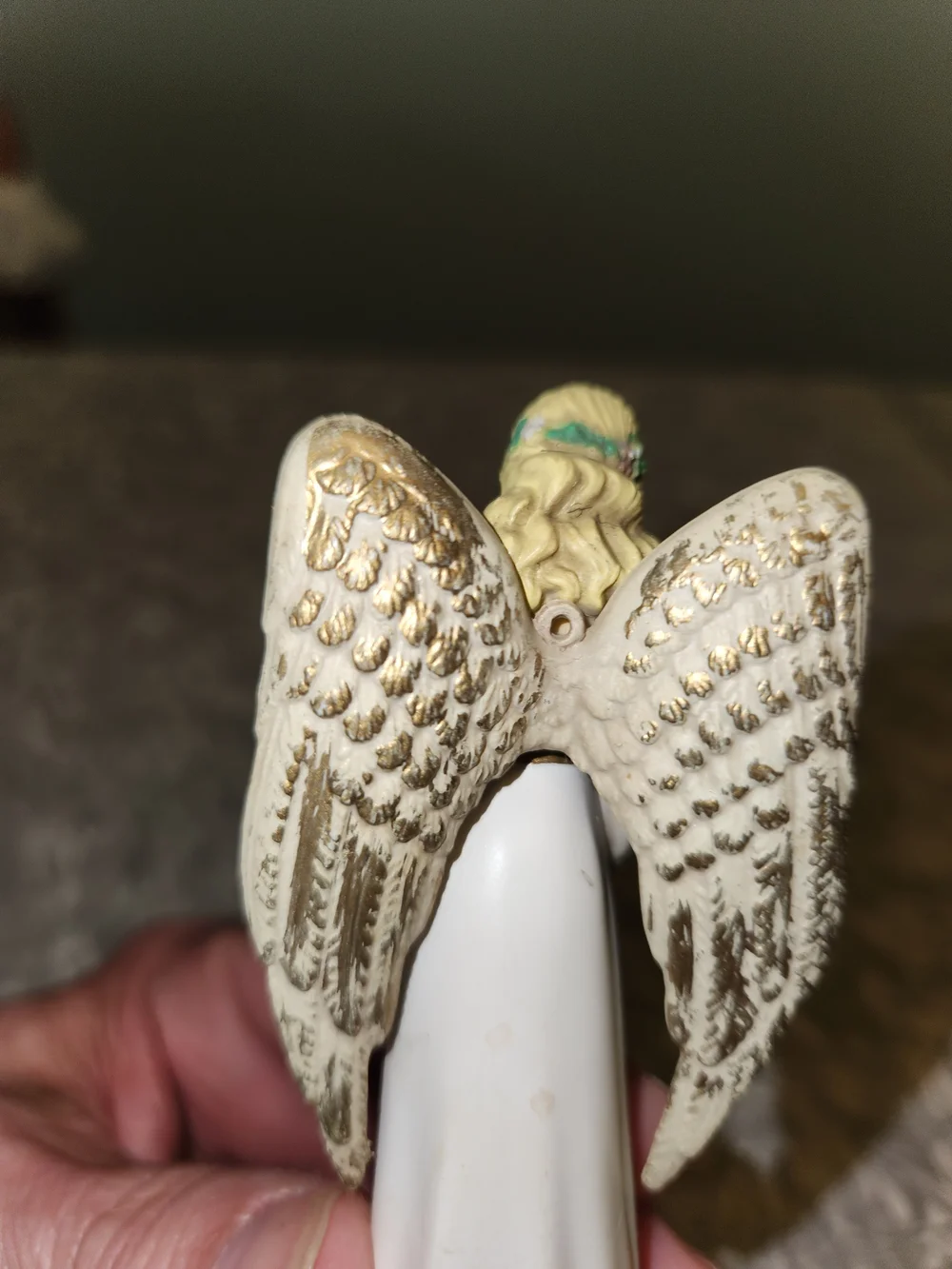 Enesco White and Gold Angel Ornament with Trumpet